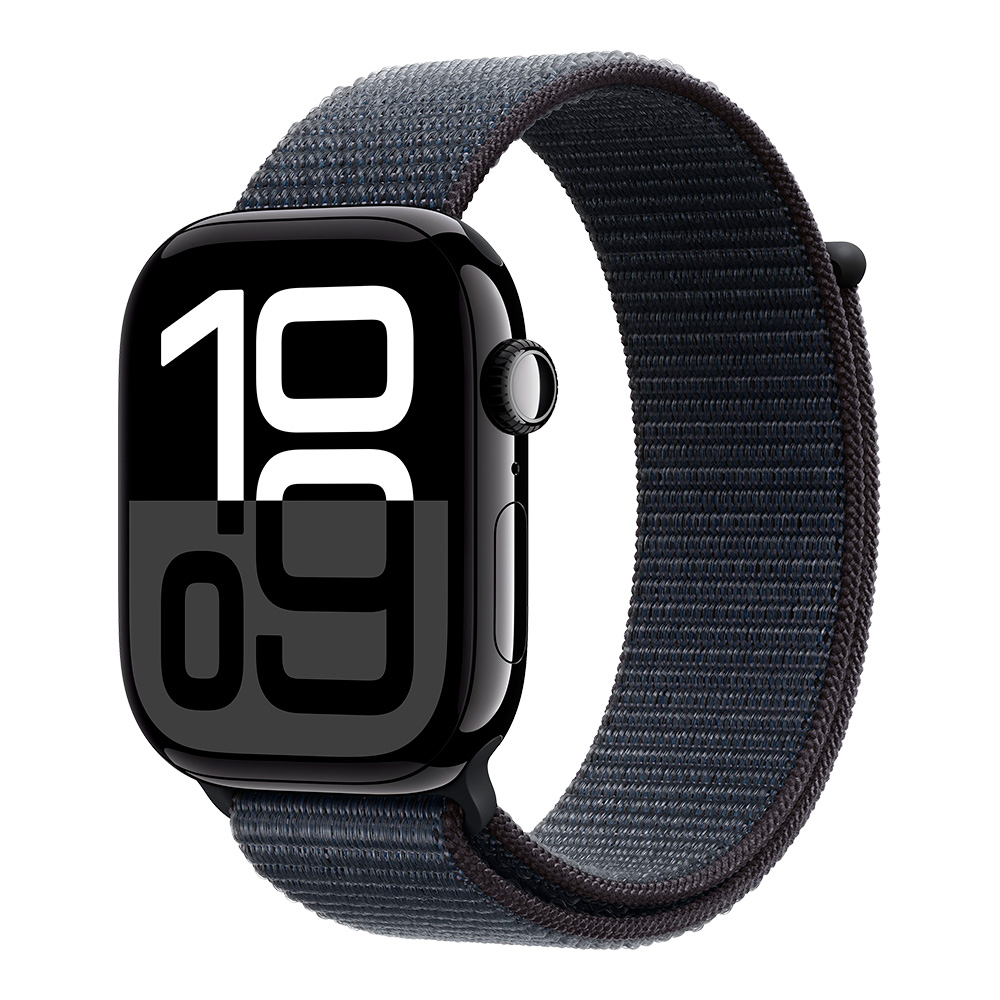 Apple Watch Series 10 46 mm Jet Black Case with Ink Sport Loop 10 46 App Dom