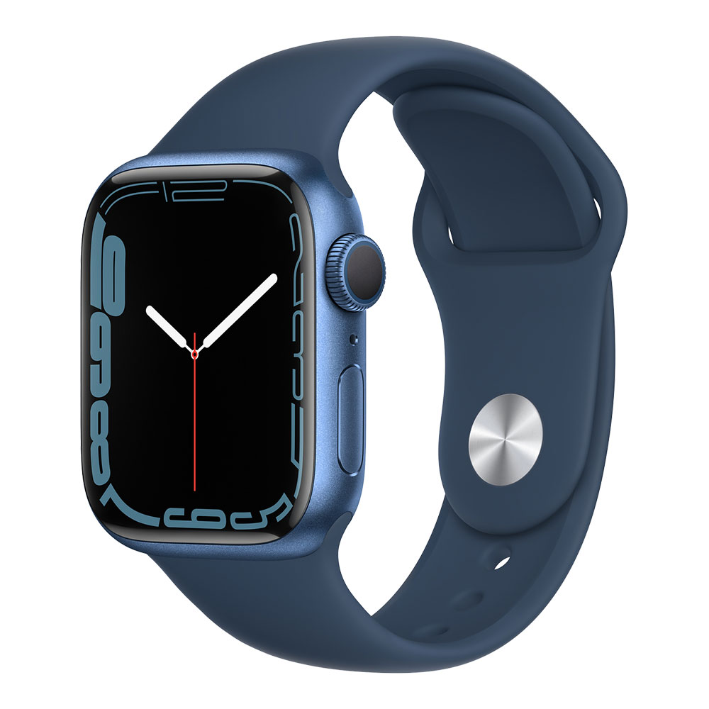 Apple Watch Series 7, 41 мм, корпус синего цвета, ремешок цвета синий омут...