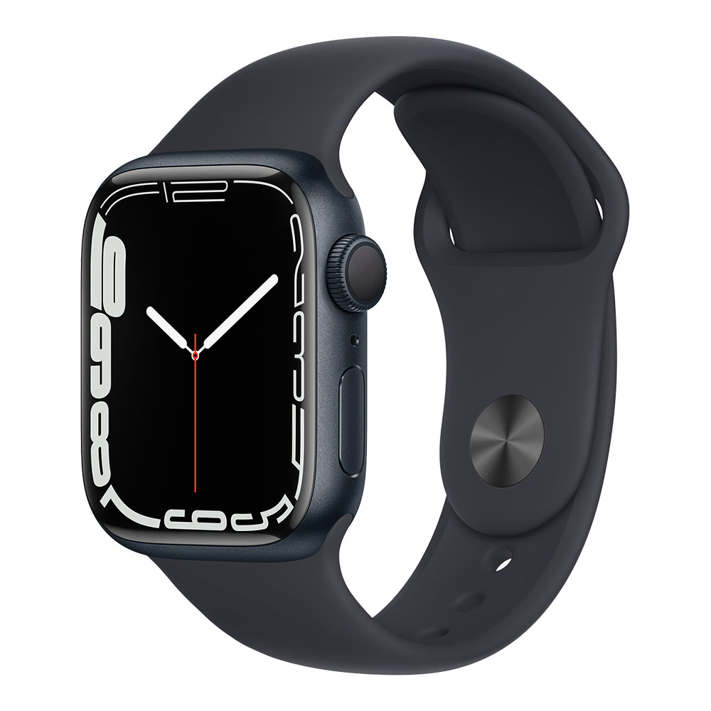 Apple Watch Series 7, 41 мм, корпус цвета тёмная ночь, ремешок цвета тёмная ночь...