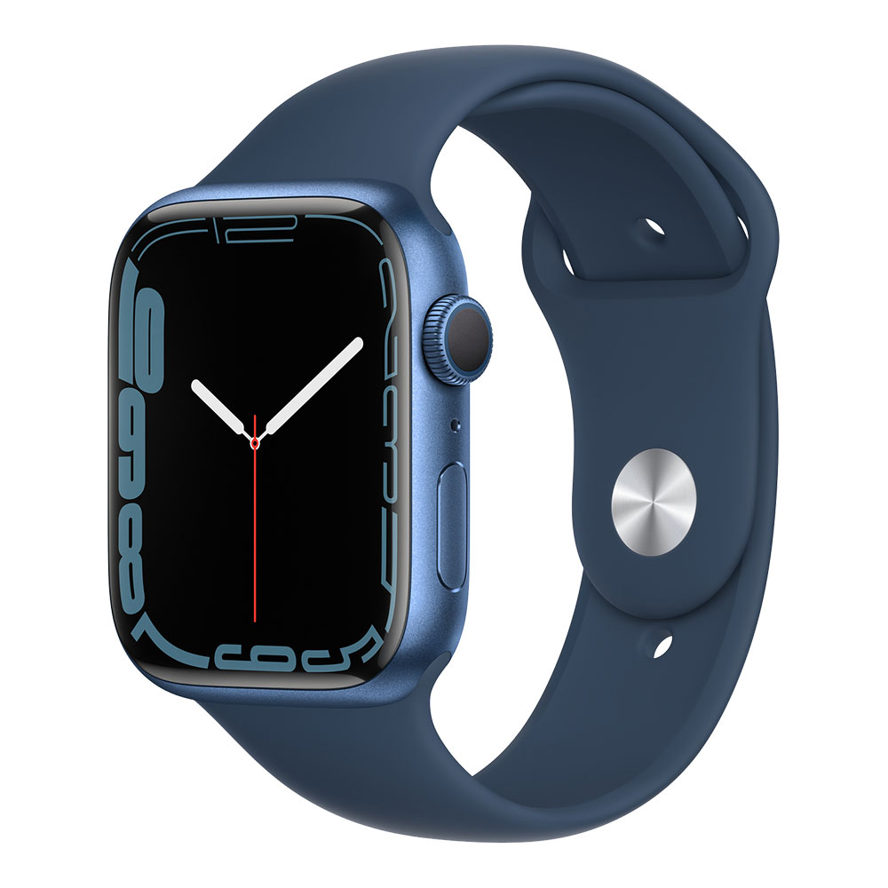 Apple Watch Series 7, 45 мм, корпус синего цвета, ремешок цвета синий омут...