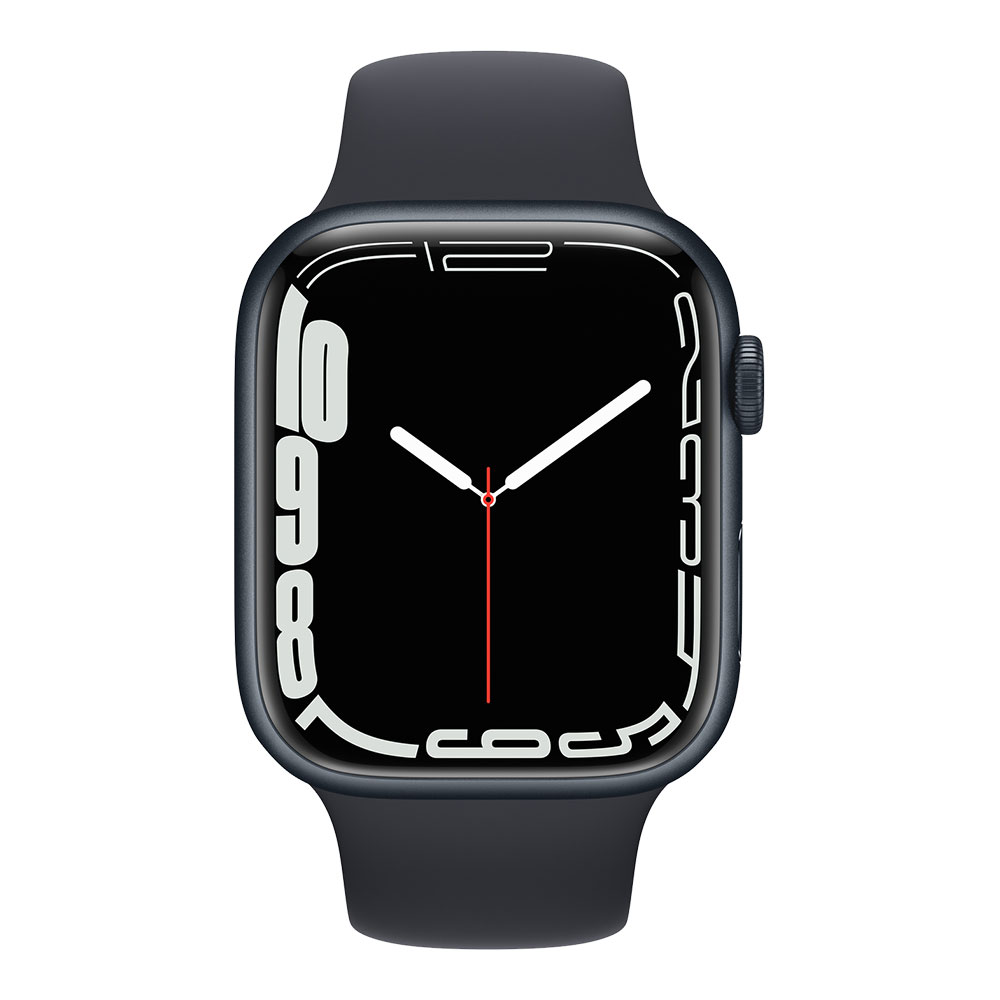 Apple Watch Series 7, 45 мм, корпус цвета тёмная ночь, ремешок цвета тёмная ночь
