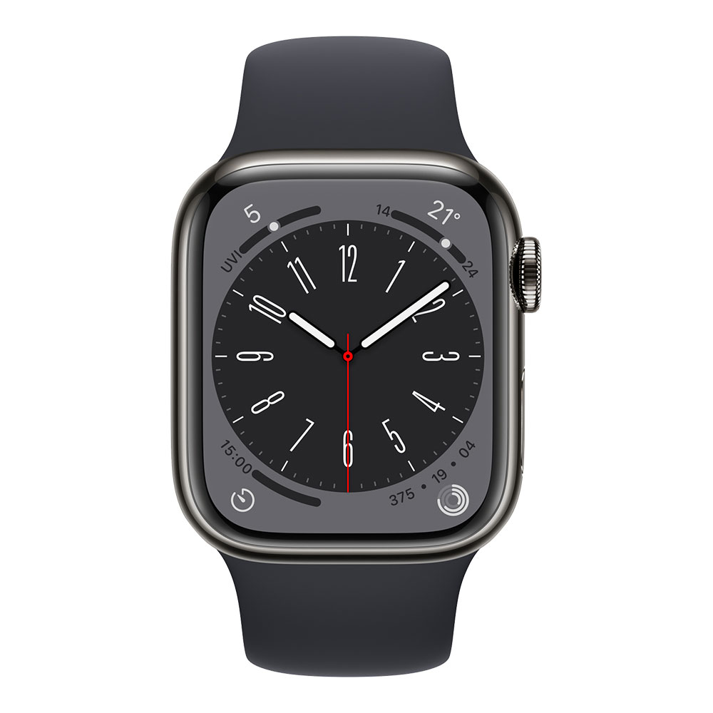 Apple Watch Series 8, 41 мм, cellular, графитовый/тёмная ночь