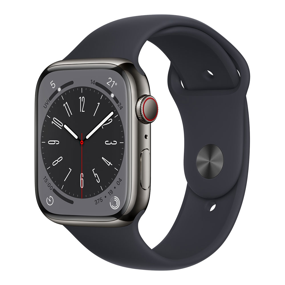 Apple Watch Series 8, 45 мм, cellular, графитовый/тёмная ночь