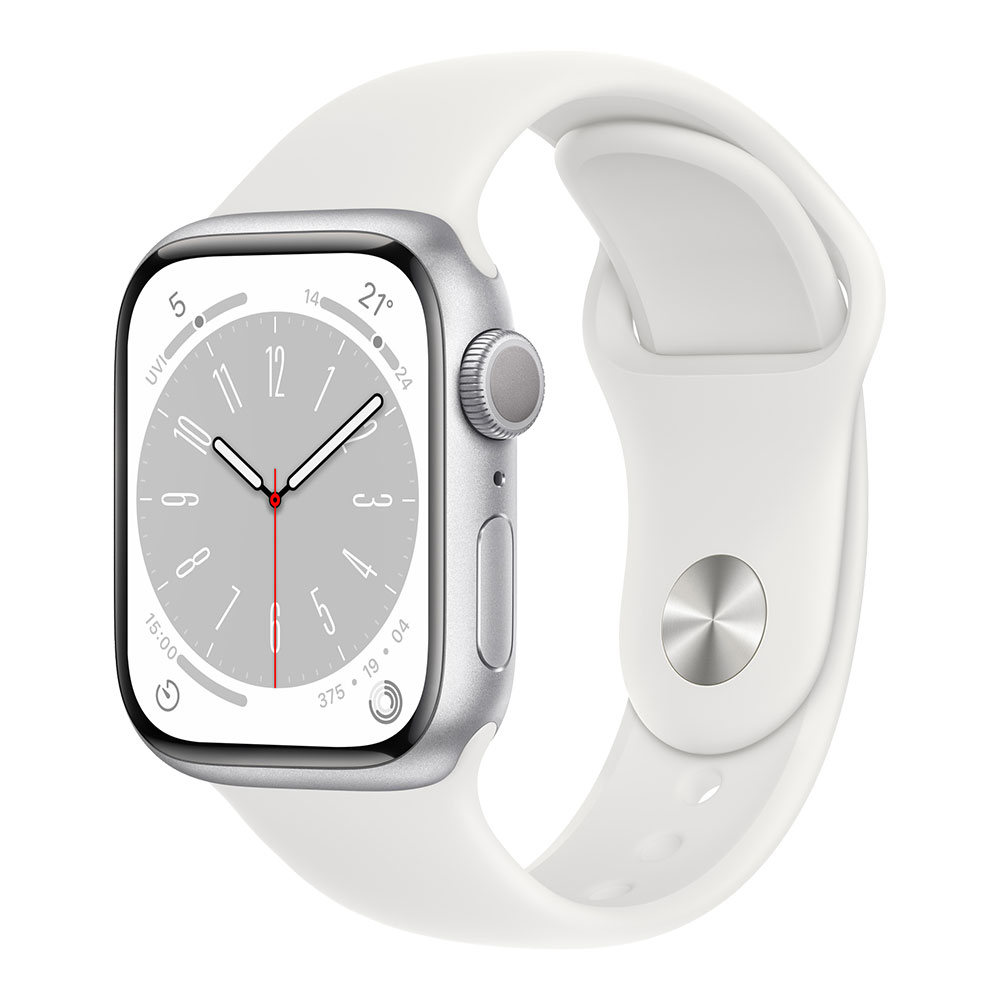 Apple Watch Series 8, 41 мм, серебристый/белый