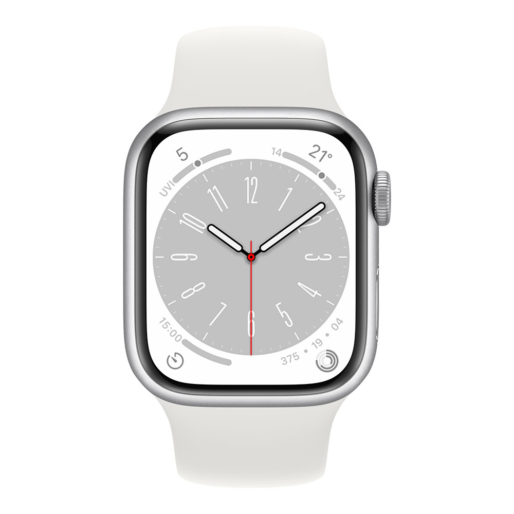 Apple Watch Series 8, 41 мм, серебристый/белый