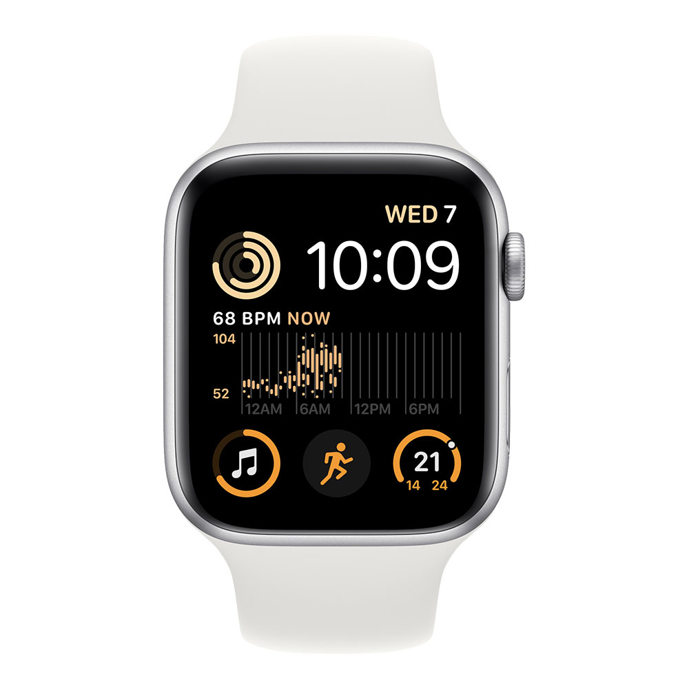 Apple Watch SE, 44 мм, серебристый/белый