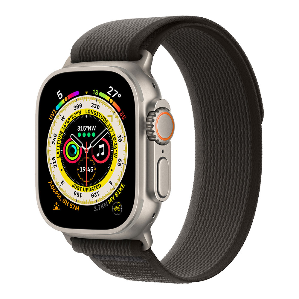 Apple Watch Ultra, ремешок Trial черного/серого цвета, малый/средний...
