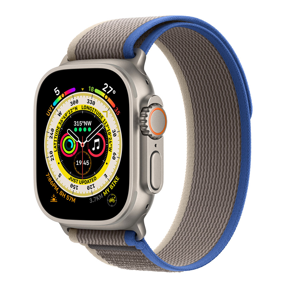 Apple Watch Ultra, ремешок Trial синего/серого цвета, малый/средний...