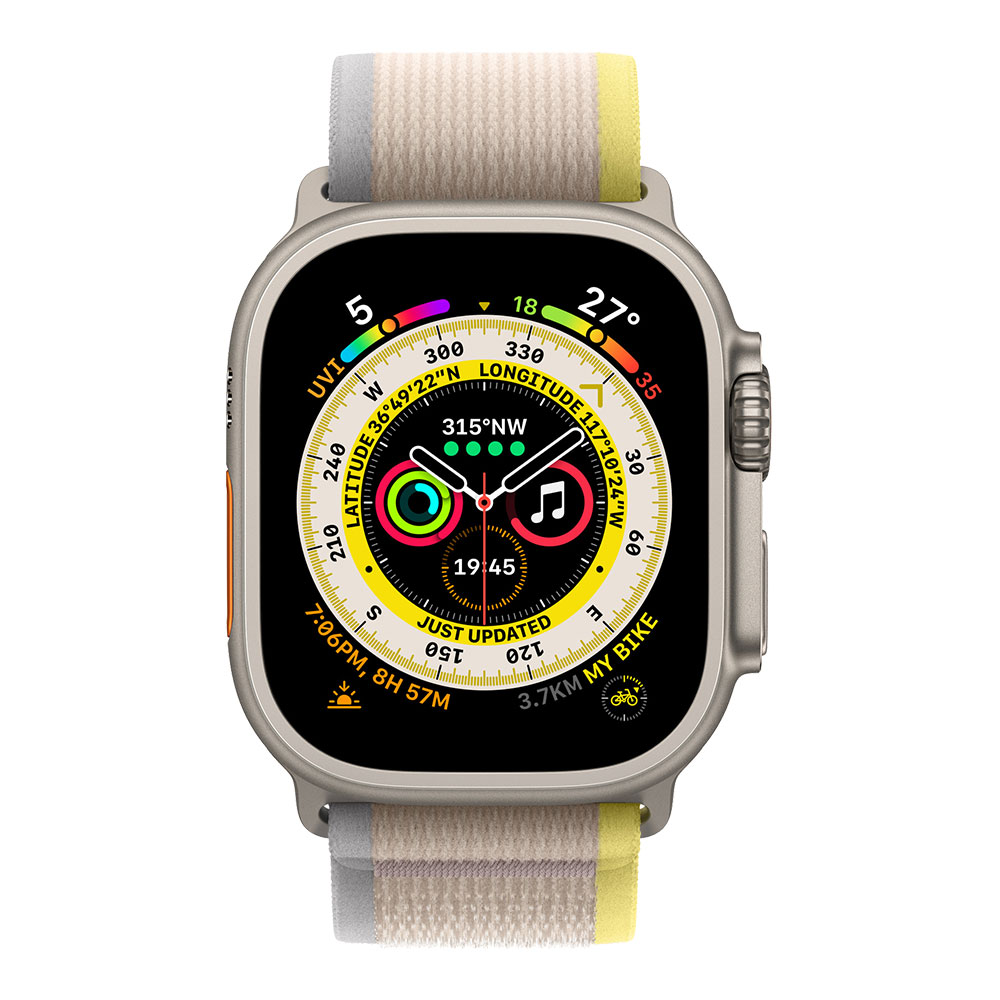 Apple Watch Ultra, ремешок Trial жёлтого/бежевого цвета, малый/средний