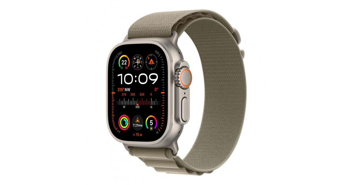 Apple Watch Ultra 2 with Olive Alpine Loop S 2 Alpine App Dom