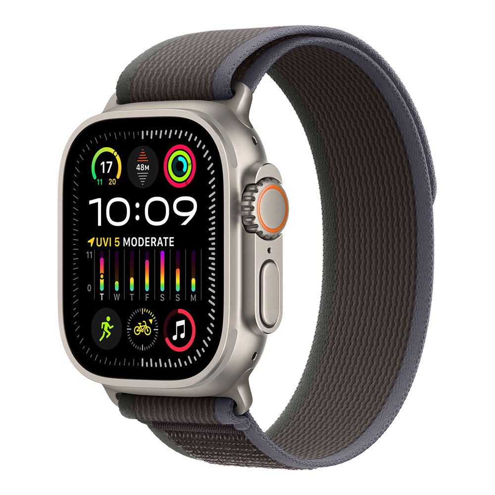 Apple Watch Ultra 2, ремешок Trial синий/чёрный S/M