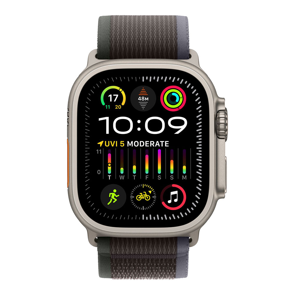 Apple Watch Ultra 2, ремешок Trial синий/чёрный S/M