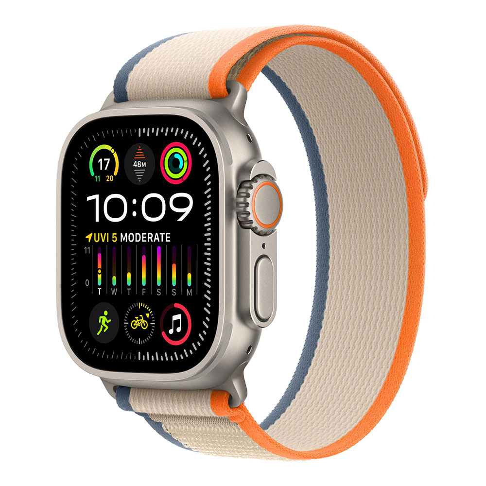 Apple Watch Ultra 2, ремешок Trial оранжевый/бежевый S/M